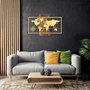 Wallity World Map With Compass - Gold